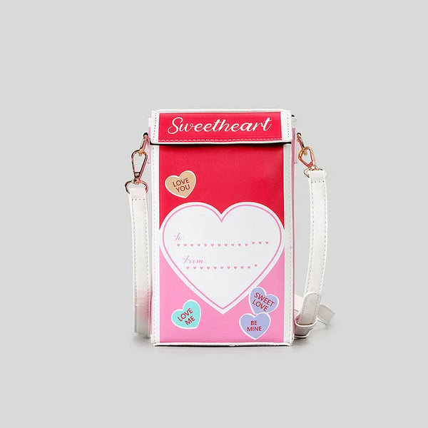 Berry-Sweet Sweetheart Candy Box Crossbody Bag