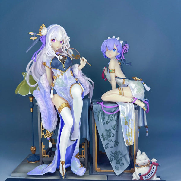 Re:Zero Emilia and Rem Graceful Qipao Figures (24 cm)