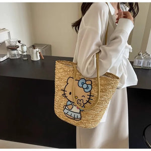 Hello Kitty Sun-Drenched Large Woven Tote Bag