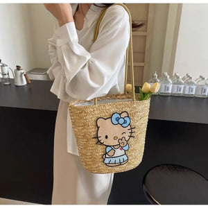 Hello Kitty Sun-Drenched Large Woven Tote Bag