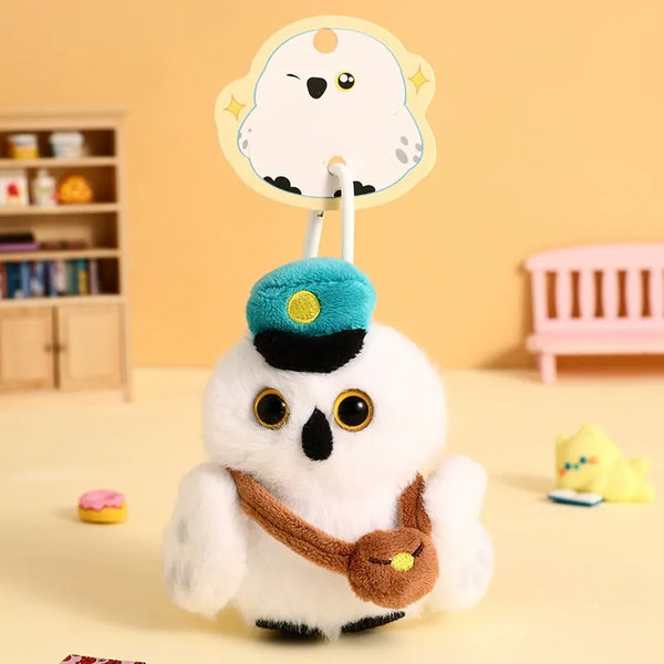 Snowy Sentinel Messenger Owl Keychain