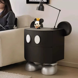 Vintage Mickey Dual Drawer Matte Charcoal Cabinet