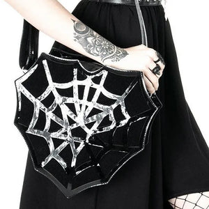 Nocturnia Widow’s Kiss Punk Goth Spiderweb Bag