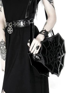 Nocturnia Widow’s Kiss Punk Goth Spiderweb Bag