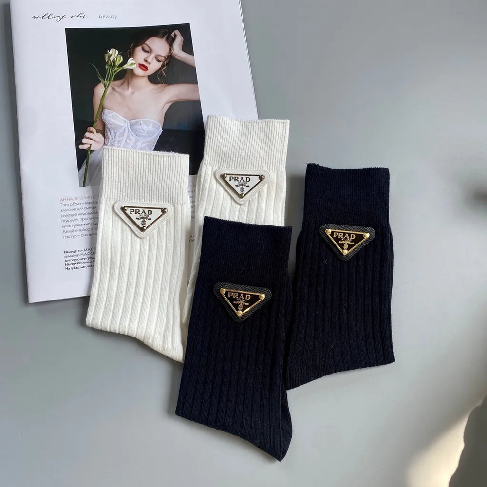 PRemium Triangle Ribbed Luxe Socks (Set of 2)
