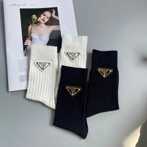 PRemium Triangle Ribbed Luxe Socks (Set of 2)