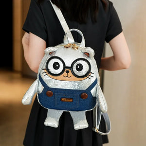 Cosmic Glitz Dapper Bear Sequin Backpack