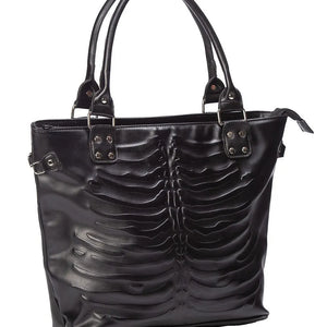 Nocturnia Harajuku Gothic Ribcage Embossed Tote Bag