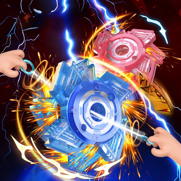 Spark-Burst Velocity Blade Pull-String Battle Top