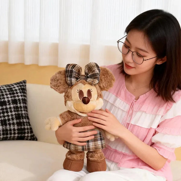 Chocolate Plaid M&M Mouse Comfort Plush