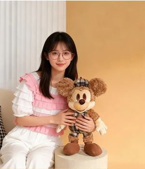 Chocolate Plaid M&M Mouse Comfort Plush