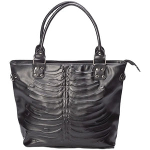 Nocturnia Harajuku Gothic Ribcage Embossed Tote Bag