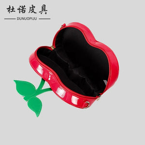 Berry-Sweet Double Cherry Novelty Crossbody Bag