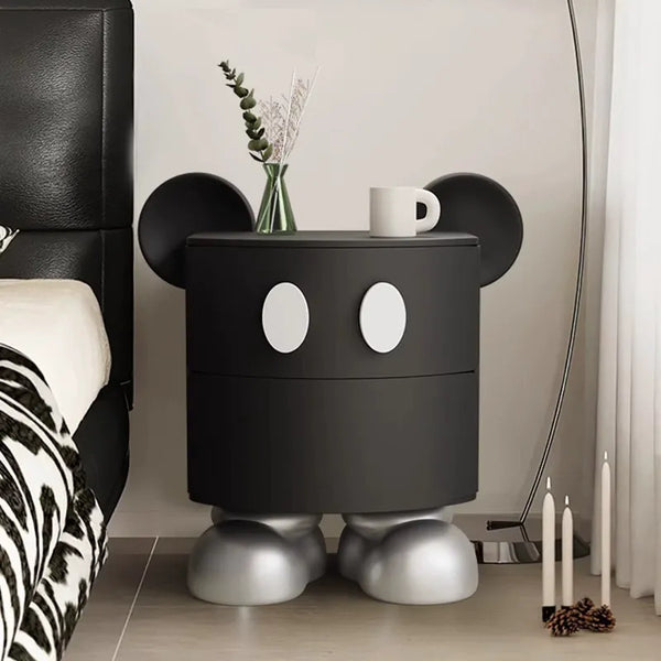 Vintage Mickey Dual Drawer Matte Charcoal Cabinet