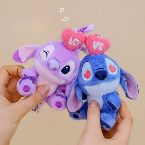 Stitch & Angel Love Couple Keychain