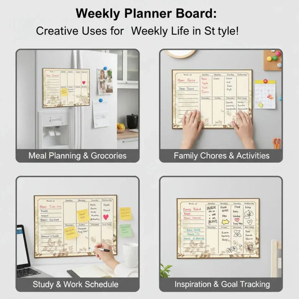 A3 Floral Vintage Magnetic Planner