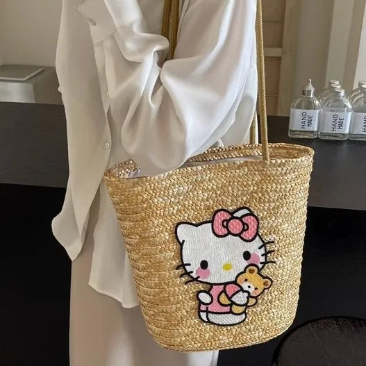 Hello Kitty Sun-Drenched Large Woven Tote Bag