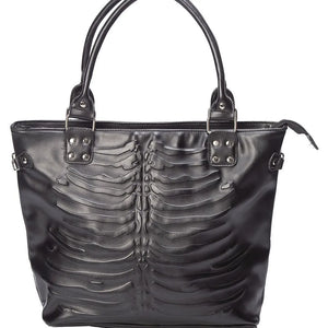 Nocturnia Harajuku Gothic Ribcage Embossed Tote Bag