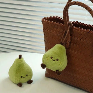 JC Ultimate Squishy Green Pear Plush Keychain