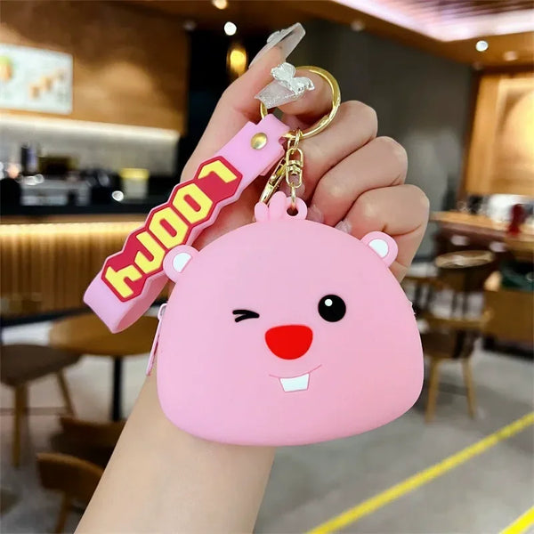 Loopy Pink Beaver Coin Purse