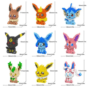 Eevee Evolutions 3D Elemental Micro Building Blocks