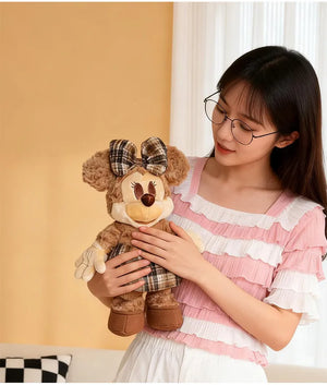Chocolate Plaid M&M Mouse Comfort Plush