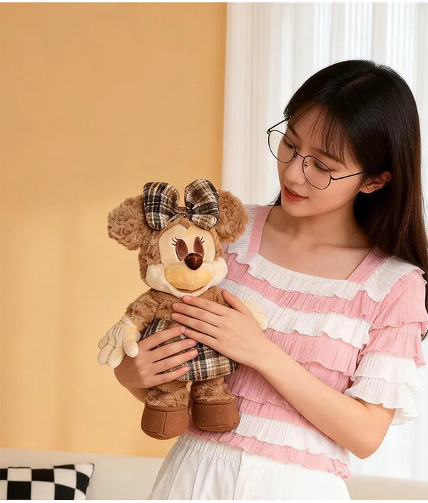 Chocolate Plaid M&M Mouse Comfort Plush