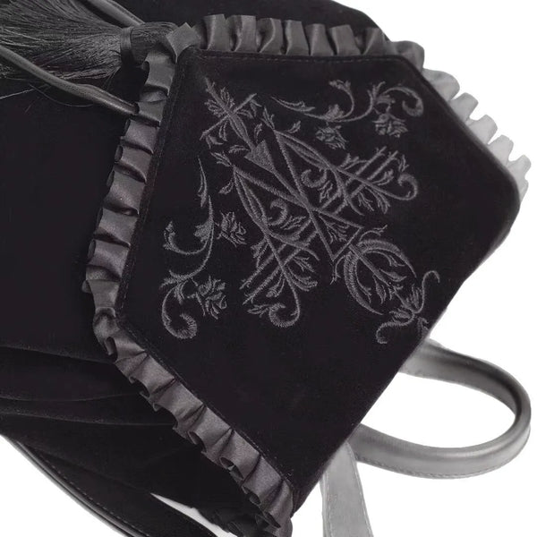 Nocturnia Midnight Hex Gothic Velvet Backpack