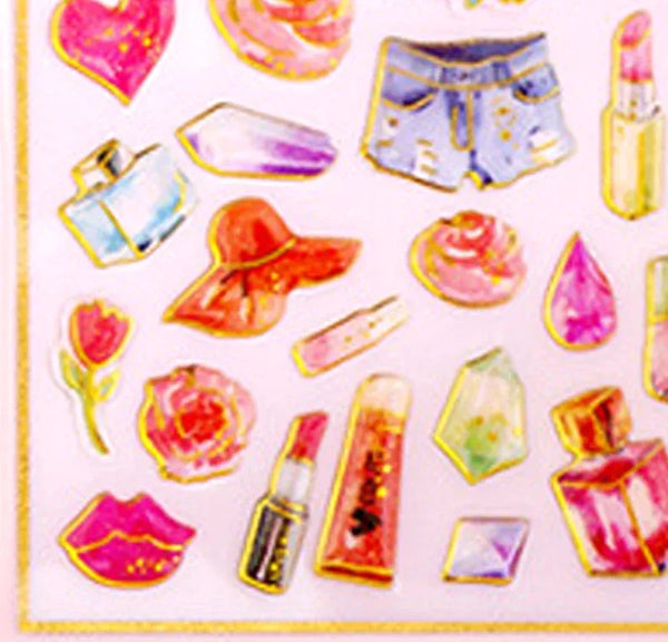 Parisian Glam Watercolor Sticker Sheets