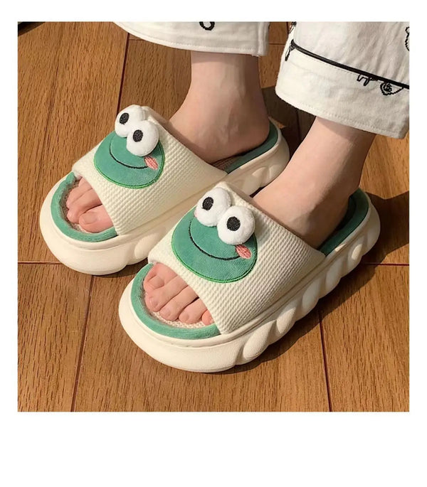 Kawaii Frog Women's Indoor Slippers – Soft, Comfy & Anti-Slip - Bear Hugs