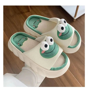 Kawaii Frog Women's Indoor Slippers – Soft, Comfy & Anti-Slip - Bear Hugs
