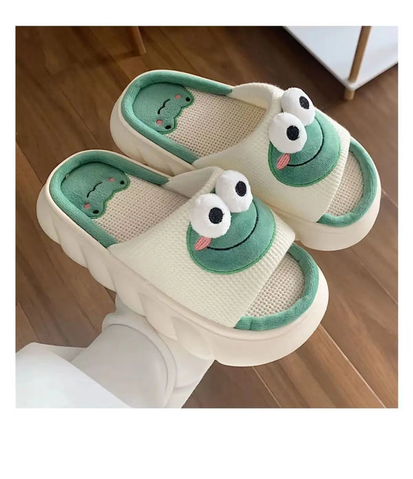 Kawaii Frog Women's Indoor Slippers – Soft, Comfy & Anti-Slip - Bear Hugs