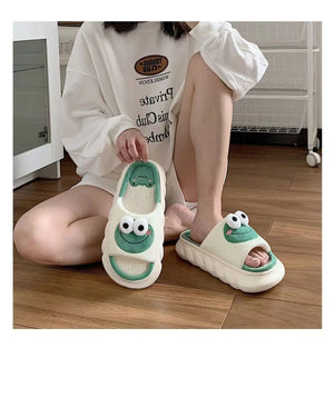 Kawaii Frog Women's Indoor Slippers – Soft, Comfy & Anti-Slip - Bear Hugs