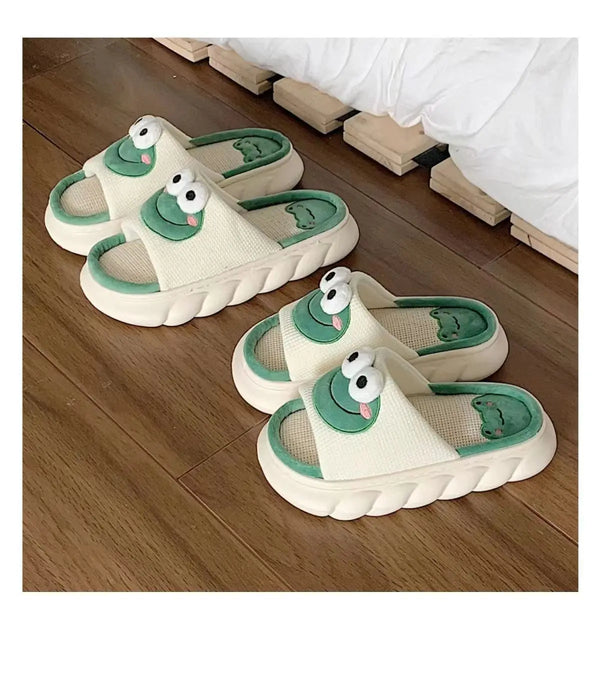 Kawaii Frog Women's Indoor Slippers – Soft, Comfy & Anti-Slip - Bear Hugs
