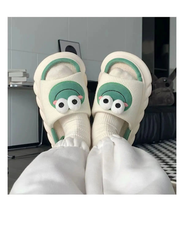 Kawaii Frog Women's Indoor Slippers – Soft, Comfy & Anti-Slip - Bear Hugs