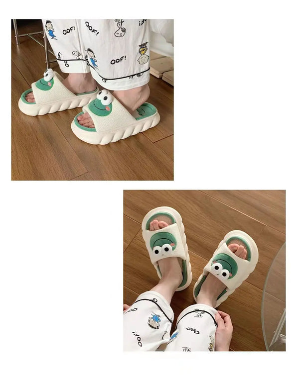 Kawaii Frog Women's Indoor Slippers – Soft, Comfy & Anti-Slip - Bear Hugs