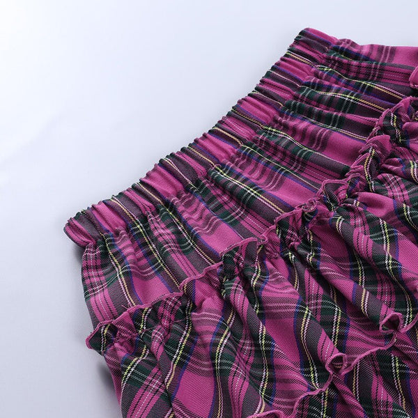 Kawaii Princess Plaid Skirt - Pink College Cutie - Bear Hugs