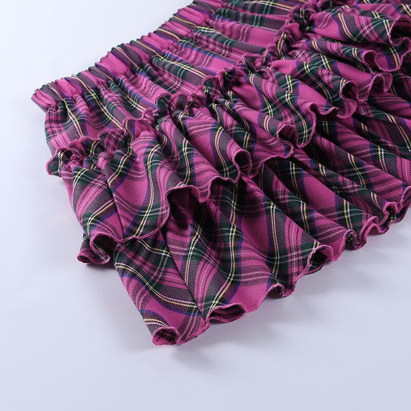 Kawaii Princess Plaid Skirt - Pink College Cutie - Bear Hugs