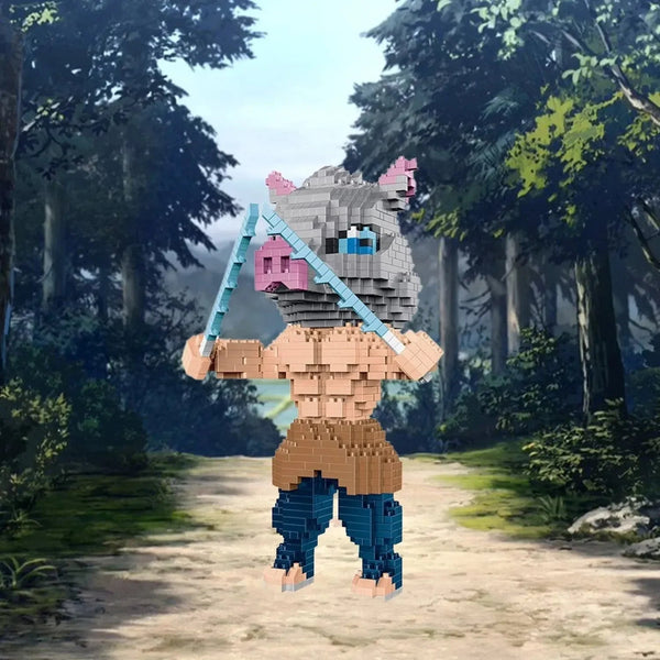 Anime Demon Slayer Inosuke Standing Boar Warrior Nano Building Blocks - Bear Hugs