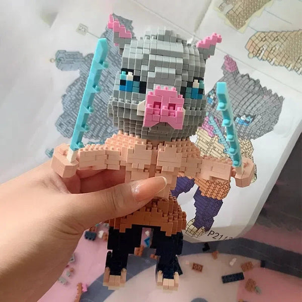 Anime Demon Slayer Inosuke Standing Boar Warrior Nano Building Blocks - Bear Hugs
