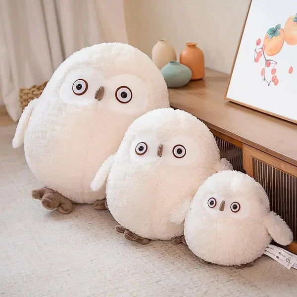 Biege Shocked Chonky Owl Plushie - Bear Hugs