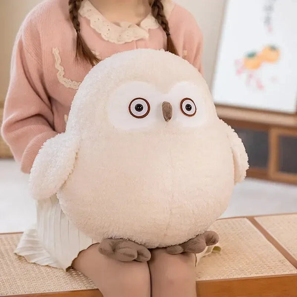 Biege Shocked Chonky Owl Plushie - Bear Hugs