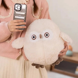 Biege Shocked Chonky Owl Plushie - Bear Hugs