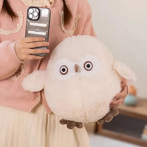 Biege Shocked Chonky Owl Plushie - Bear Hugs