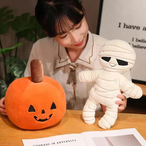 Halloween Pumpkin Mummy Skull Bone Plushies - Bear Hugs