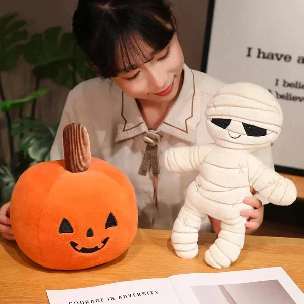 Halloween Pumpkin Mummy Skull Bone Plushies - Bear Hugs