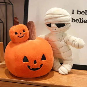 Halloween Pumpkin Mummy Skull Bone Plushies - Bear Hugs