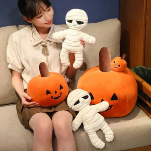 Halloween Pumpkin Mummy Skull Bone Plushies - Bear Hugs