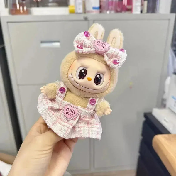 Handmade Labubu Heart Dress Outfit with Accessories - Bear Hugs