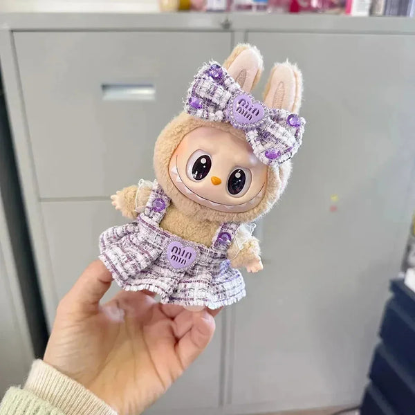 Handmade Labubu Heart Dress Outfit with Accessories - Bear Hugs